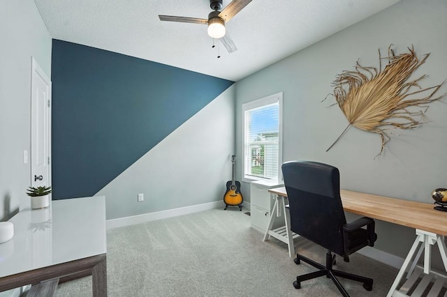 16486 S Chalet Dr, Olathe, KS 66062 - office area featuring ceiling fan and carpet flooring
