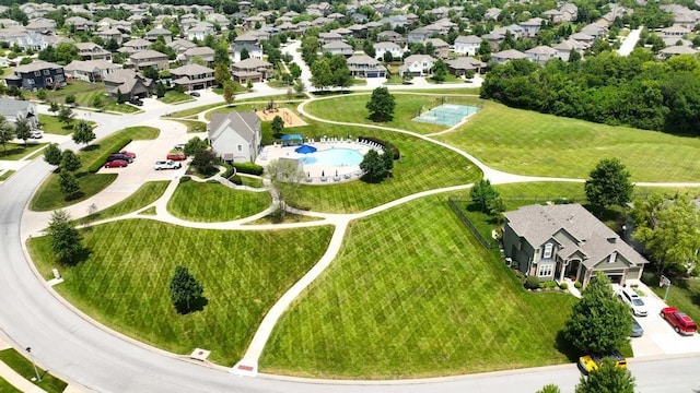 16486 S Chalet Dr, Olathe, KS 66062 - aerial view of residential area with a pool