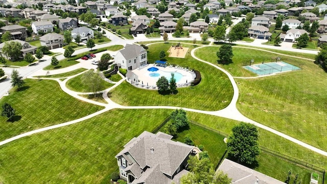 16486 S Chalet Dr, Olathe, KS 66062 - aerial view of residential area featuring a pool