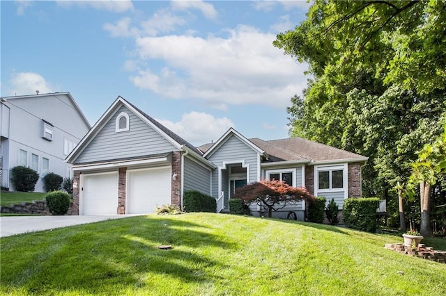 17801 E 30th St S, Independence, MO 64057 - single story home with brick siding, a front yard, and driveway