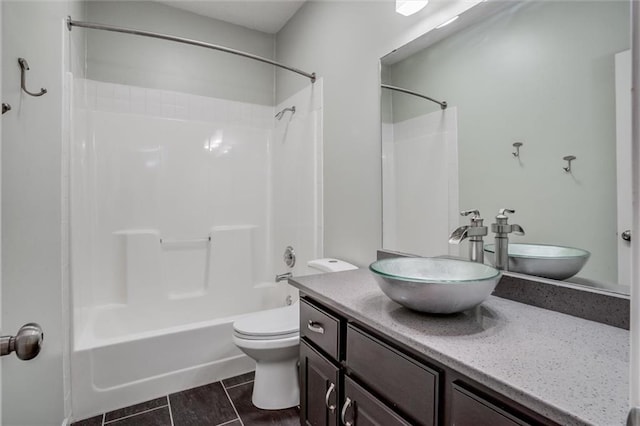 12546 Augusta Dr, Kansas City, KS 66109 - bathroom with vanity, shower / bath combination, and tile patterned flooring
