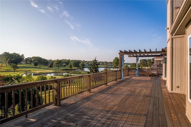 12546 Augusta Dr, Kansas City, KS 66109 - deck with a water view and a pergola