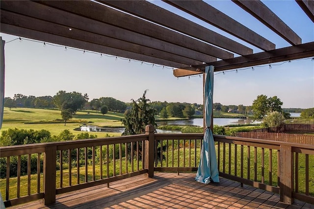 12546 Augusta Dr, Kansas City, KS 66109 - deck featuring a water view and a pergola