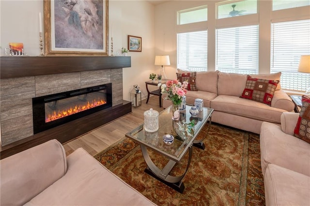 1301 NE 123rd St, Kansas City, MO 64165 - living room with a fireplace and wood finished floors