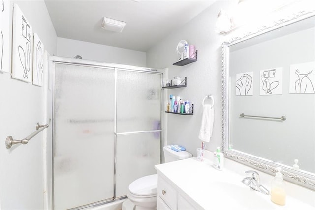 2633 E Langsford Rd, Lees Summit, MO 64063 - bathroom with vanity and an enclosed shower