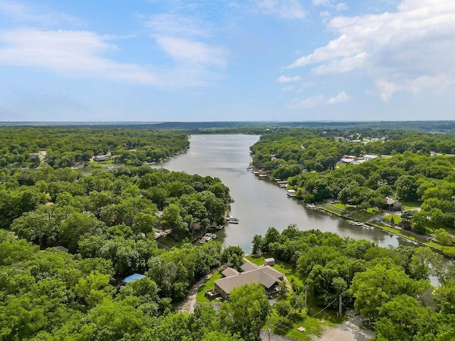 81 Enchanted Ln, Linn Valley, KS 66040 - bird's eye view of a large body of water and a heavily wooded area
