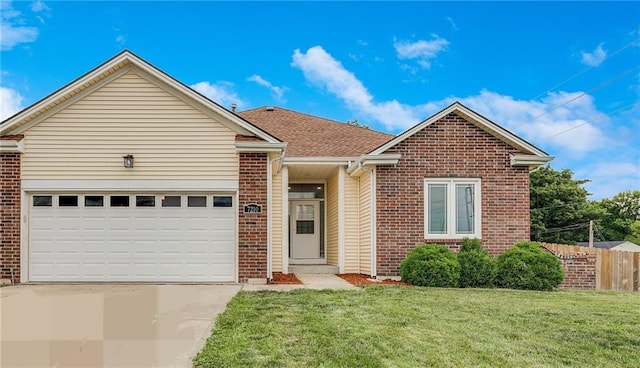 7210 E 134th Ter, Grandview, MO 64030 - single story home featuring brick siding, concrete driveway, a garage, and roof with shingles