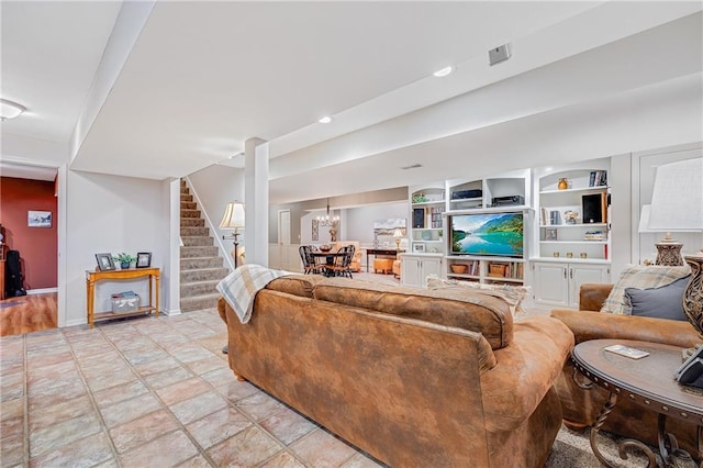 1617 Summit Valley Ln, Lees Summit, MO 64081 - living area with stairway and baseboards