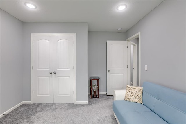 8604 NE 103rd St, Kansas City, MO 64157 - sitting room featuring carpet flooring and recessed lighting