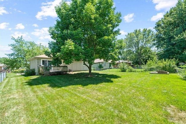 406 Crescent St, Lees Summit, MO 64063 - view of yard with a deck