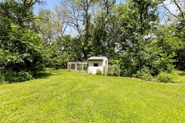 35365 Block Rd, Paola, KS 66071 - view of green lawn with a shed
