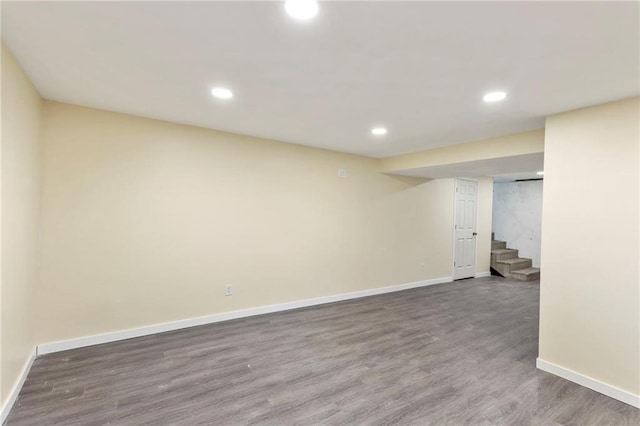 35365 Block Rd, Paola, KS 66071 - finished below grade area featuring wood finished floors, recessed lighting, and stairs