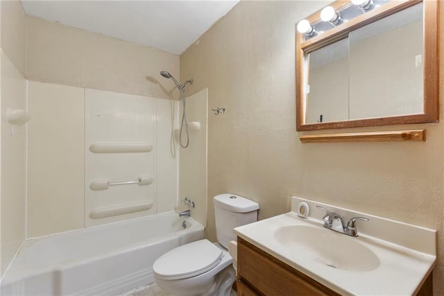 35365 Block Rd, Paola, KS 66071 - full bathroom with bathing tub / shower combination, a textured wall, and vanity