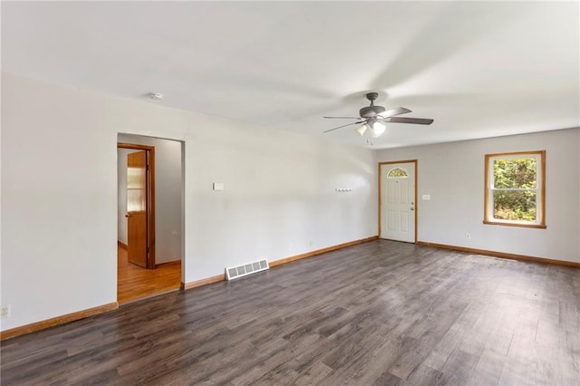 35365 Block Rd, Paola, KS 66071 - spare room with ceiling fan, wood finished floors, and a smoke detector