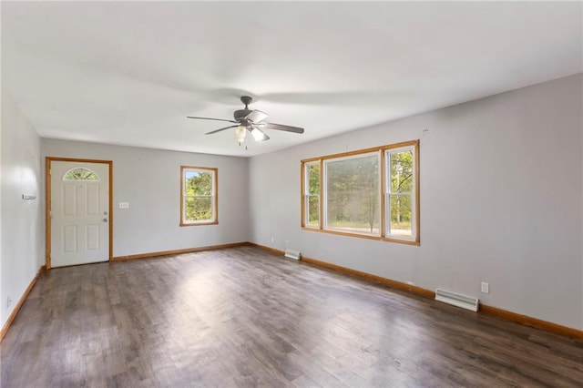 35365 Block Rd, Paola, KS 66071 - unfurnished room featuring wood finished floors and ceiling fan