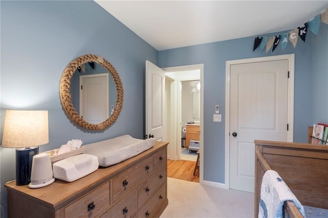 8315 Sagamore Rd, Leawood, KS 66206 - bedroom with light colored carpet and baseboards