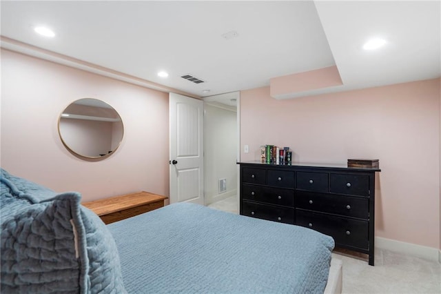 8315 Sagamore Rd, Leawood, KS 66206 - bedroom featuring light colored carpet and recessed lighting