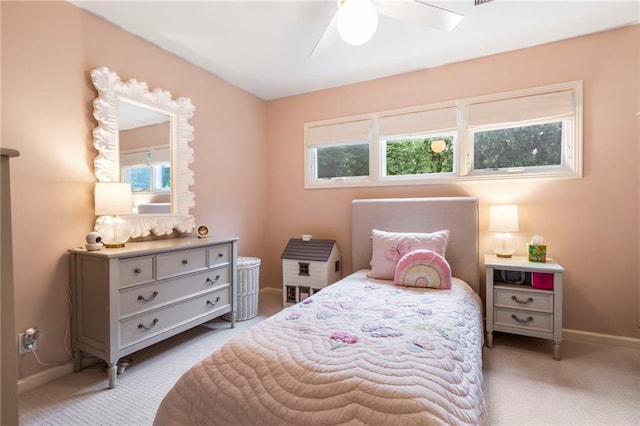 8315 Sagamore Rd, Leawood, KS 66206 - bedroom with light carpet and a ceiling fan