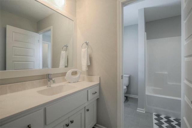 18421 Caenen St, Overland Park, KS 66013 - full bathroom with vanity, tile patterned floors, and shower / tub combination