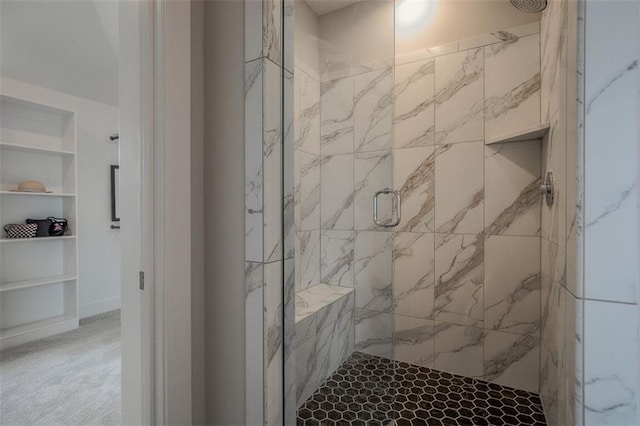 18421 Caenen St, Overland Park, KS 66013 - bathroom featuring a stall shower and built in features