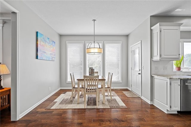 21502 W 98th Ter, Lenexa, KS 66220 - dining area with dark wood-type flooring and healthy amount of natural light