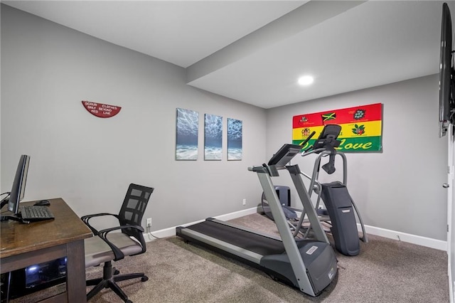 21502 W 98th Ter, Lenexa, KS 66220 - exercise area with recessed lighting and carpet floors