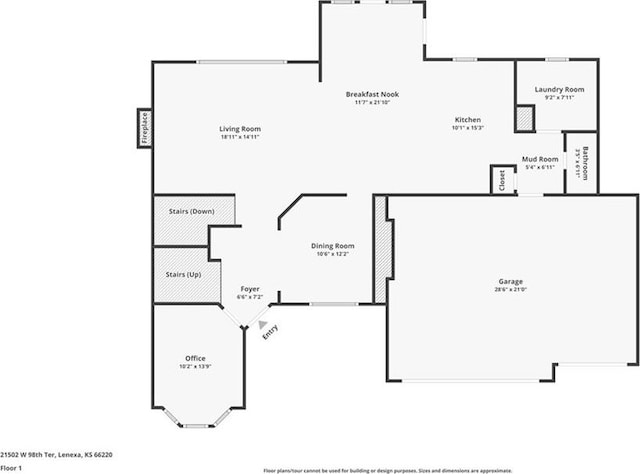 21502 W 98th Ter, Lenexa, KS 66220 - view of room layout