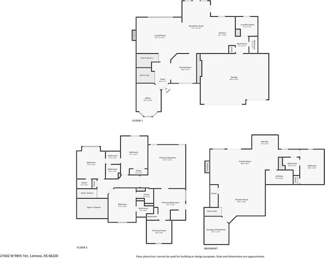21502 W 98th Ter, Lenexa, KS 66220 - view of floor plan / room layout