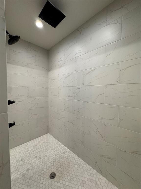 22415 87th Ter, Lenexa, KS 66227 - bathroom with tiled shower and recessed lighting