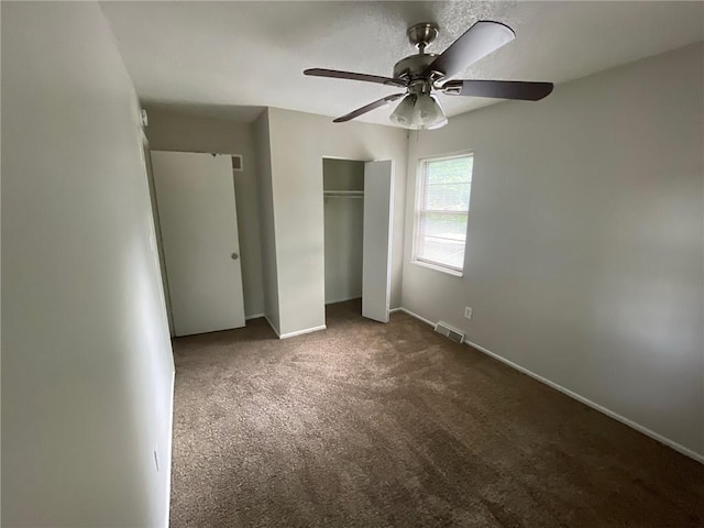 3212 Canterbury Rd, Blue Springs, MO 64015 - unfurnished bedroom featuring carpet floors, a closet, and ceiling fan