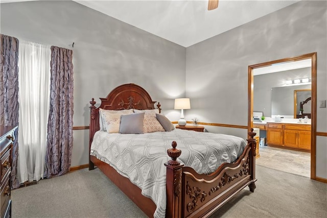 17014 E 45th St S, Independence, MO 64055 - carpeted bedroom featuring ensuite bathroom and a ceiling fan