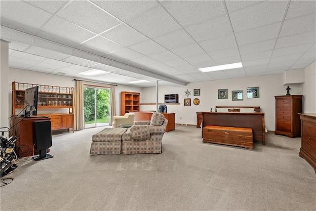 17014 E 45th St S, Independence, MO 64055 - living area featuring carpet and a paneled ceiling
