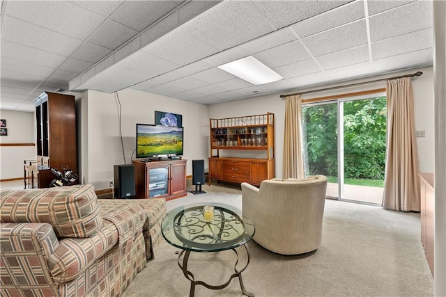 17014 E 45th St S, Independence, MO 64055 - living room with carpet floors and a paneled ceiling