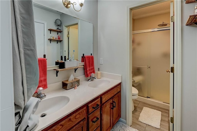 2013 NE Summerfield Ct, Blue Springs, MO 64029 - full bath featuring double vanity and a stall shower