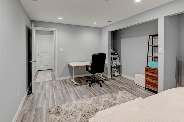 2013 NE Summerfield Ct, Blue Springs, MO 64029 - office area featuring wood finished floors and recessed lighting