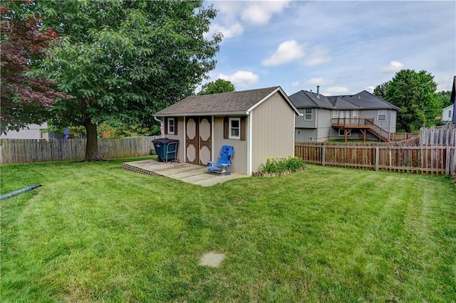 2013 NE Summerfield Ct, Blue Springs, MO 64029 - view of shed featuring a fenced backyard