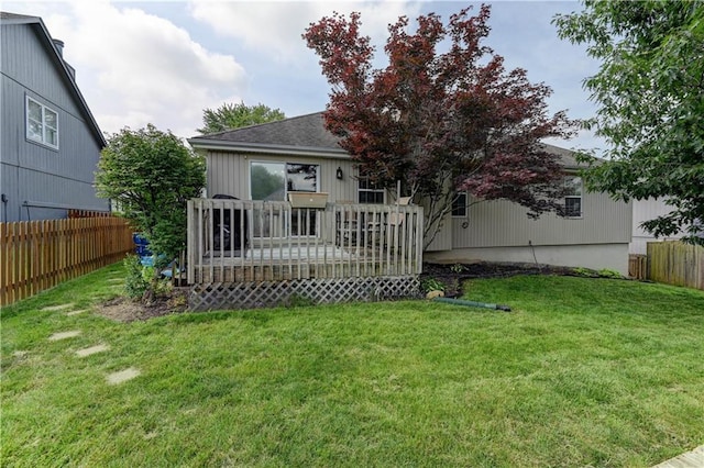 2013 NE Summerfield Ct, Blue Springs, MO 64029 - rear view of property featuring a wooden deck