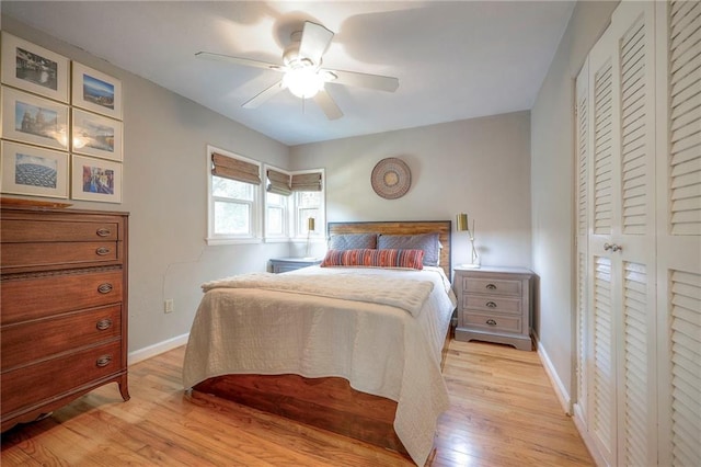 7000 Dearborn St, Overland Park, KS 66204 - bedroom featuring light wood finished floors and a ceiling fan