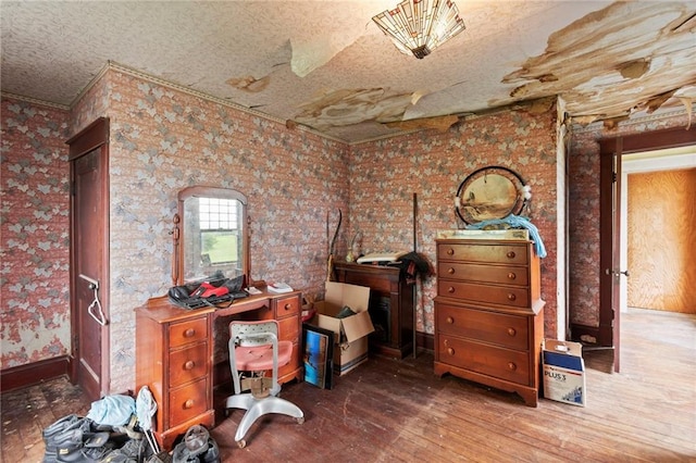1080 SW 58th Hwy, Holden, MO 64040 - office space with hardwood / wood-style flooring, ornamental molding, and a textured ceiling