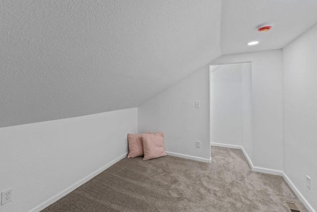 1233 S Pleasant St, Independence, MO 64055 - additional living space with a textured ceiling, lofted ceiling, and carpet flooring