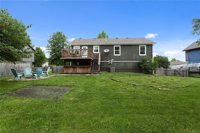 33145 W 88th Ter, De Soto, KS 66018 - back of house featuring stairway, a wooden deck, and an outdoor fire pit