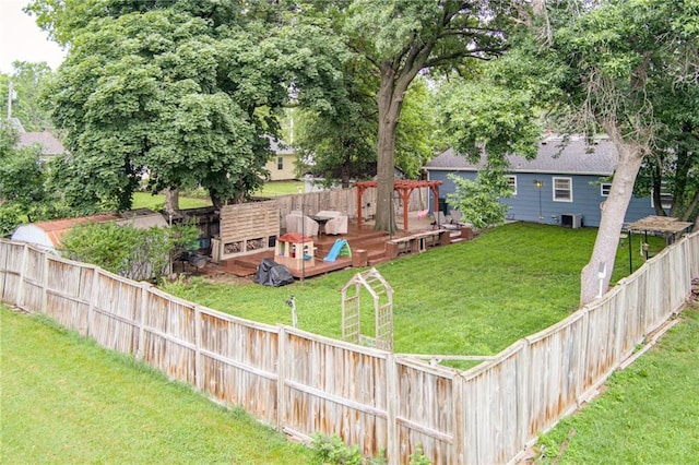702 Green St, Lees Summit, MO 64063 - fenced backyard featuring a deck
