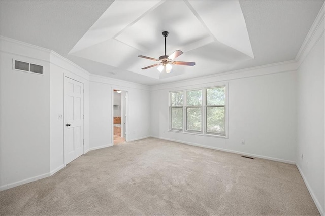 1467 E Orleans Dr, Olathe, KS 66062 - unfurnished bedroom with carpet floors, crown molding, ensuite bathroom, and ceiling fan
