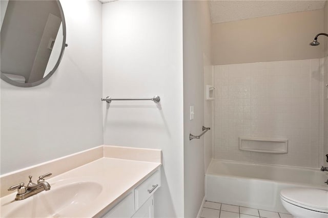 15614 Outlook St, Overland Park, KS 66223 - bathroom featuring bathing tub / shower combination, vanity, and tile patterned flooring