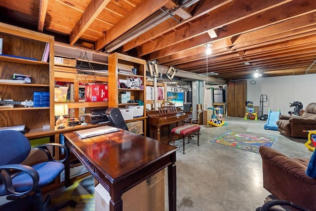 14224 E 36th St, Independence, MO 64055 - home office with unfinished concrete flooring