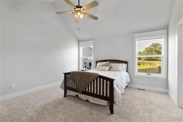 462 SE 90th Rd, Warrensburg, MO 64093 - carpeted bedroom with a ceiling fan and high vaulted ceiling