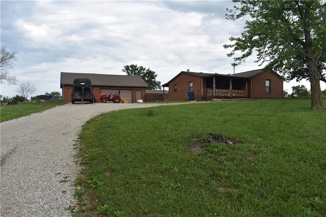 21570 Mclouth Rd, Mc Louth, KS 66054 - ranch-style home featuring gravel driveway and a front lawn