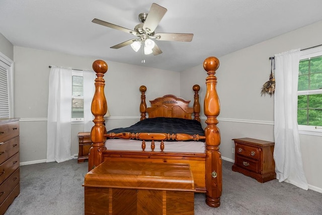 6305 N Bales Ave, Gladstone, MO 64119 - bedroom featuring carpet floors and a ceiling fan