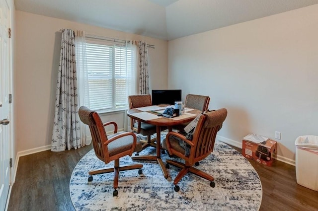 8025 SE 6th Ter, Blue Springs, MO 64014 - office area featuring wood finished floors and lofted ceiling