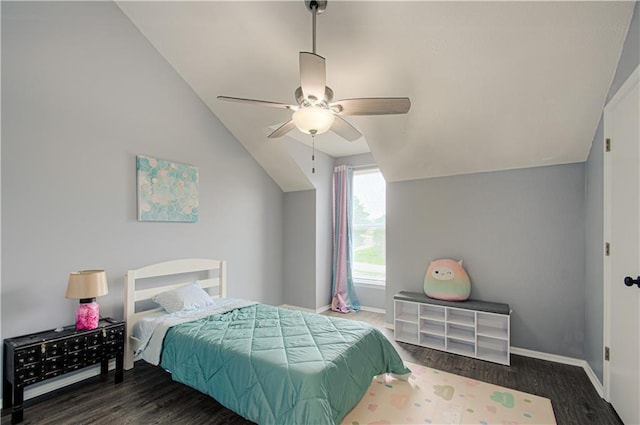 12131 W 82nd Ter, Lenexa, KS 66215 - bedroom with vaulted ceiling, wood finished floors, and a ceiling fan